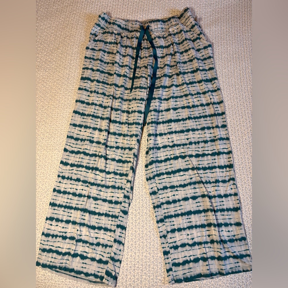 Cacique Teal and White Tie Dye Sleepwear